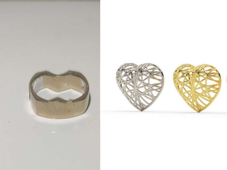 Transforming a ring into heart wired earrings