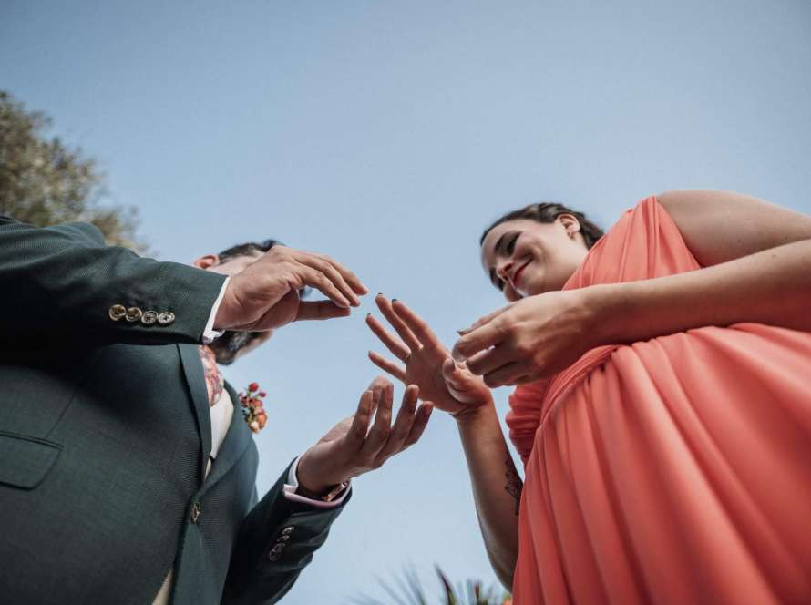man provides wedding ring to wife