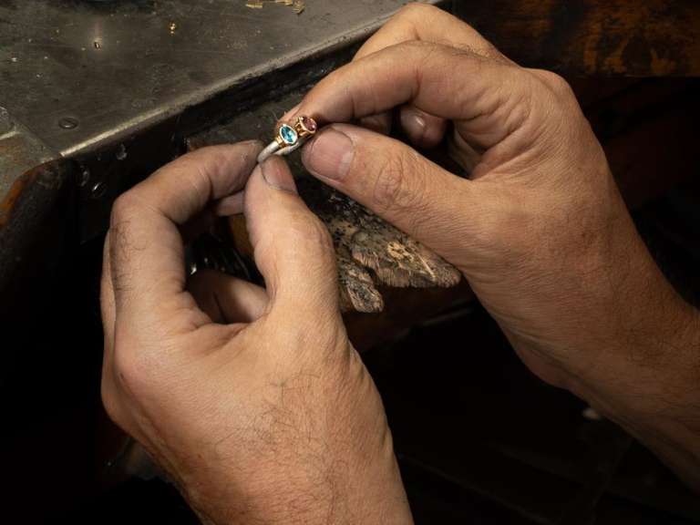 blue topaz white gold ring
