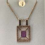 colgante amatista oro rosa