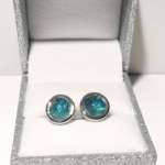 pendientes turmalinas paraiba, cabujon