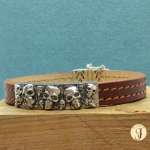 Pulsera plata con calaveras